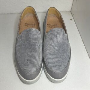 Donald J. Pliner Gray Textured Slip-On Loafers